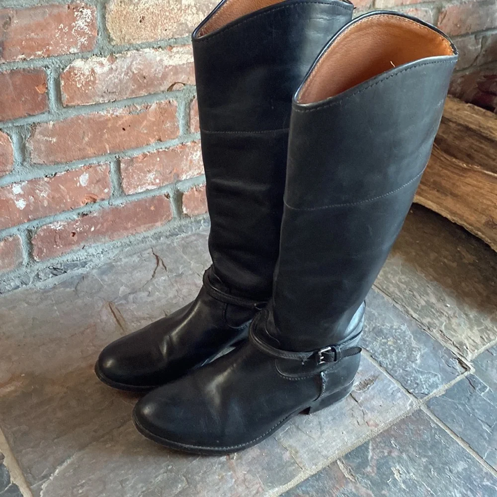 Ladies black leather Frye boots size 7 - Picture 7 of 9